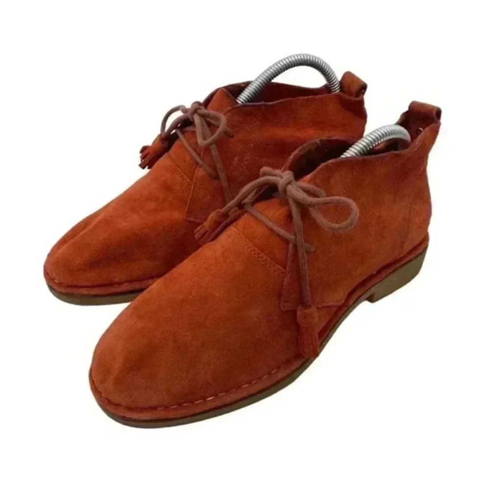 Hush Puppies Moyen Size 9 Men's Suede Orange Chukka Boots Ankle Booties Tassel